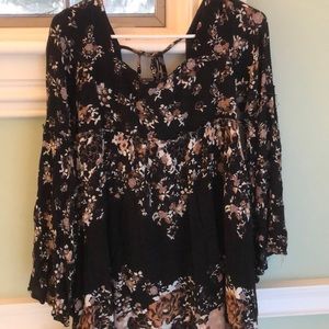 Long sleeve Free People black dress